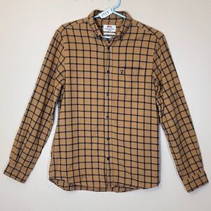 Fjallraven Ovik Flannel Check Plaid Shirt - Men's Size M - Tan